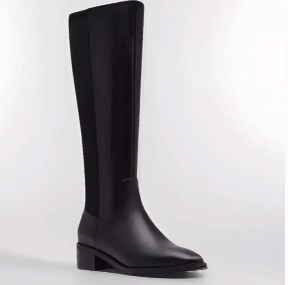 Blondo Symone Knee High Boots 5.5 Black Leather NWOT Tall Academia Waterproof